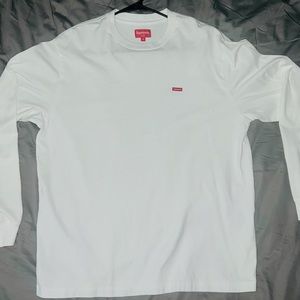 Supreme White Small Box Logo Long Sleeve T-Shirt